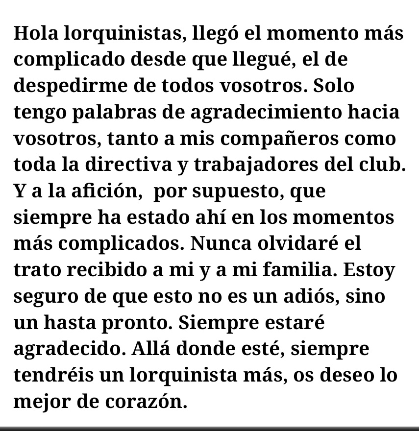 Muchas gracias de corazón <a href="/lorcadeportiva/">Lorca Deportiva</a> ❤