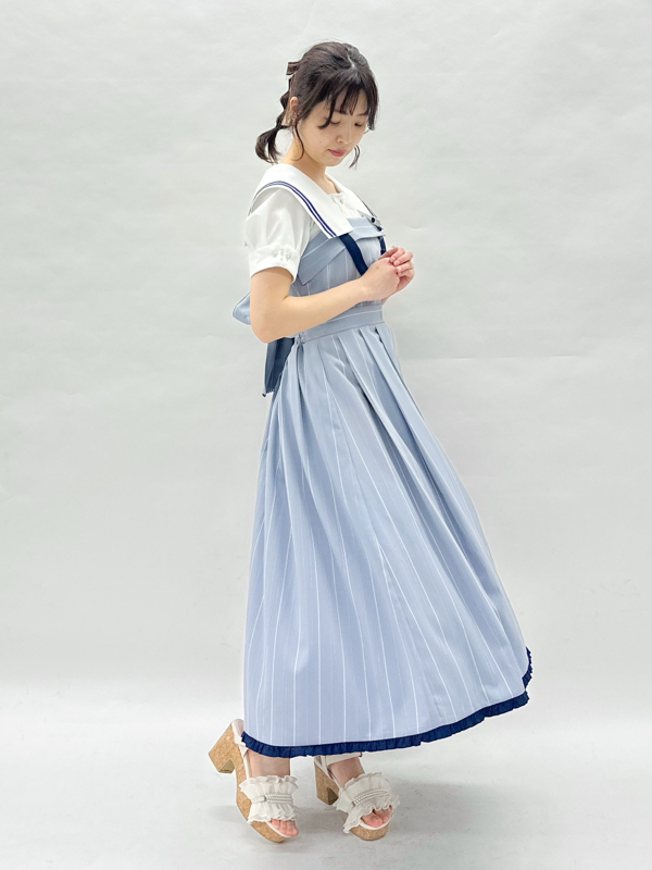 axes femme POETIQUE ダークマリンバイカラーワンピース クラゲ