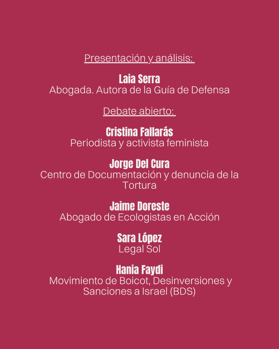 NOVACT (@novact__) on Twitter photo 🚨Frente a la criminalización de la libertad de expresión, ponemos a disposición de organizaciones y movimientos esta herramienta de autoprotección.
✊Un trabajo impecable de la experta abogada penalista y activista, <a href="/Laia_Serra_/">Laia Serra</a>
¿Por qué es importante esta guía?👇 🚨Frente a la criminalización de la libertad de expresión, ponemos a disposición de organizaciones y movimientos esta herramienta de autoprotección.
✊Un trabajo impecable de la experta abogada penalista y activista, <a href="/Laia_Serra_/">Laia Serra</a>
¿Por qué es importante esta guía?👇