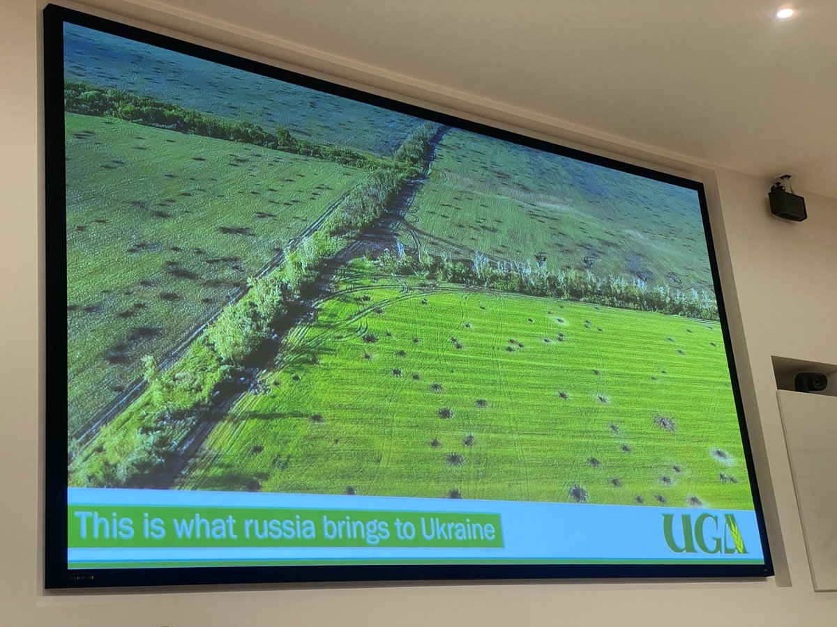 Erin K Gowriluk (@gowriluke) on Twitter photo A compelling presentation from <a href="/UkrGrain/">Ukrainian Grain Association</a> President Mykola Gorbachev on the impact that Russia’s invasion has had on grain prod. in 🇺🇦 & the considerable & costly efforts req. to de-mine the region so they can return to full prod. & contribute to global food security. A compelling presentation from <a href="/UkrGrain/">Ukrainian Grain Association</a> President Mykola Gorbachev on the impact that Russia’s invasion has had on grain prod. in 🇺🇦 & the considerable & costly efforts req. to de-mine the region so they can return to full prod. & contribute to global food security.