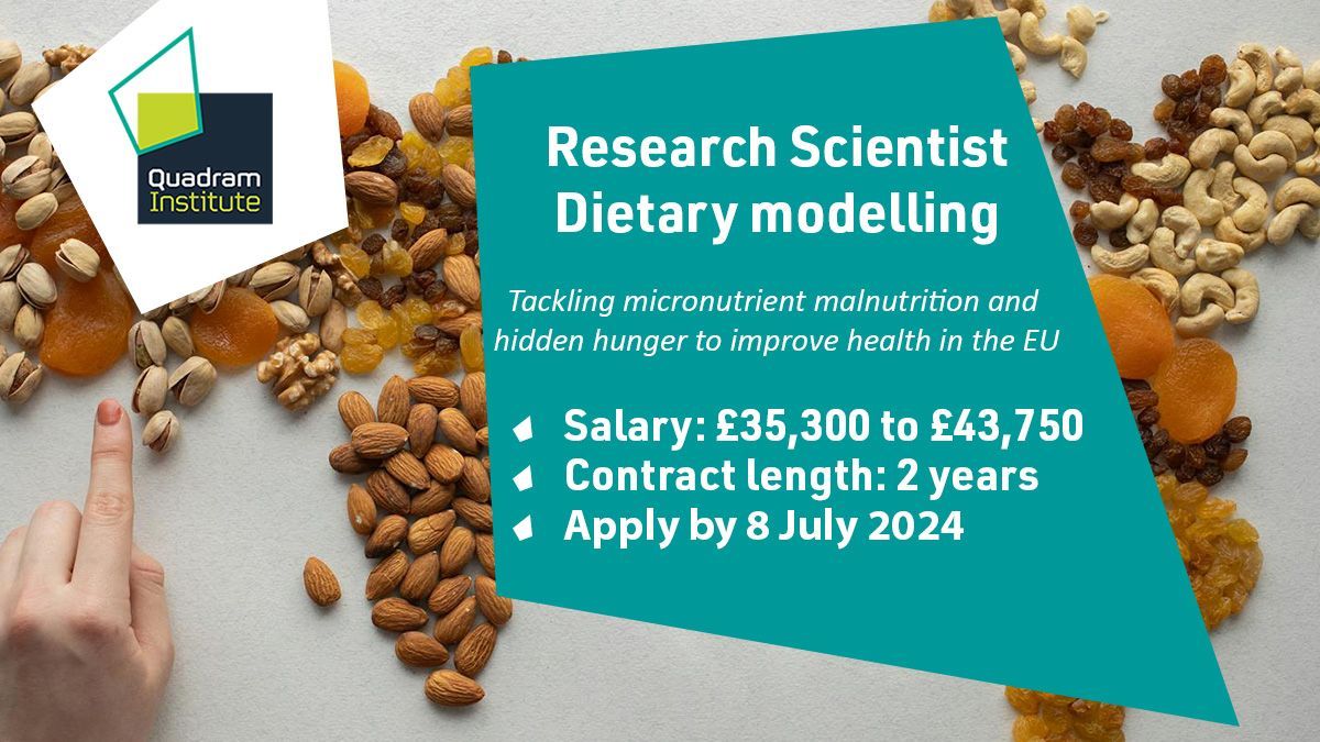 Quadram Institute (@thequadram) on Twitter photo 🆕 Vacancy! We are looking for a Research Scientist to join our <a href="/FN_NBRI/">Food & Nutrition - NBRI</a> team and work on dietary modelling part of the EU Zero Hidden Hunger project 🌍
💷 £35,300 to £43,750
🗓️ Apply by 8 July 2024
➡️ buff.ly/4bWlRB9 🆕 Vacancy! We are looking for a Research Scientist to join our <a href="/FN_NBRI/">Food & Nutrition - NBRI</a> team and work on dietary modelling part of the EU Zero Hidden Hunger project 🌍
💷 £35,300 to £43,750
🗓️ Apply by 8 July 2024
➡️ buff.ly/4bWlRB9