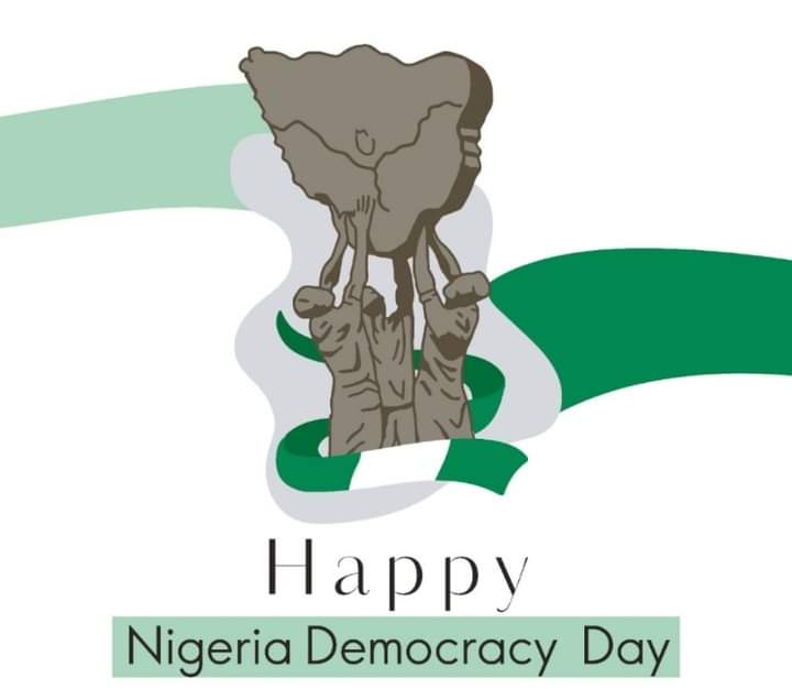 Koladeoguns's tweet photo. Happy Democracy Day, Nigeria! Let's celebrate our progress &amp; continue working towards a brighter future for all. 
May our democracy continue to grow stronger &amp; more vibrant.

#NigeriaDemocracyDay #DemocracyInTheAir" https://t.co/tWz2yRoNfj