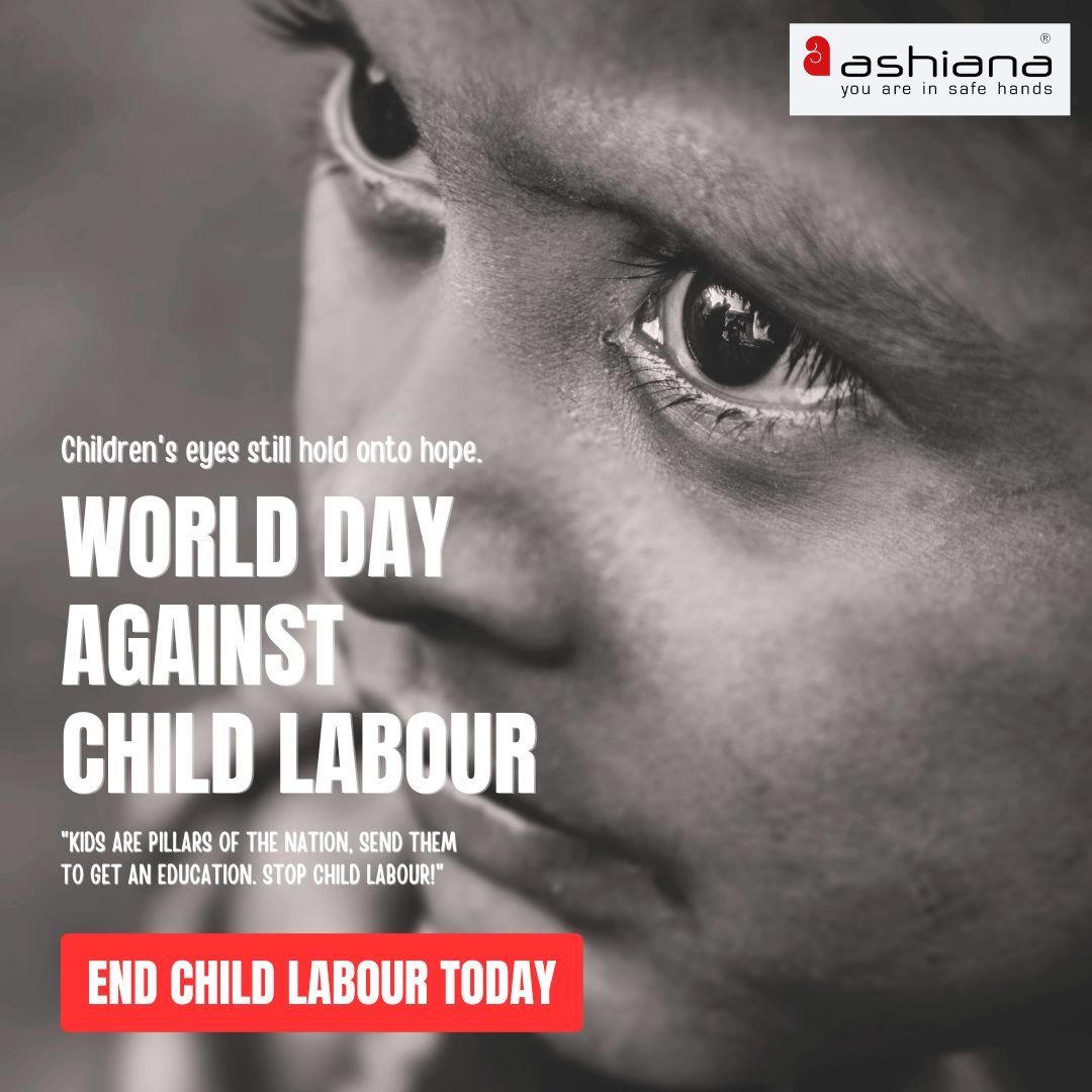 Ashiana_Housing's tweet photo. Empower them to hold a pen, not tools. When we support children's rights, we shape a brighter future. Let's build a world free from child labour. ✏️🌍
#AshianaHousing #WorldDayAgainstChildLabour #RightToEducation #StopChildLabour #HumanRights #SaveTheChild #ChildProtectionAct https://t.co/1e1tVuGvct
