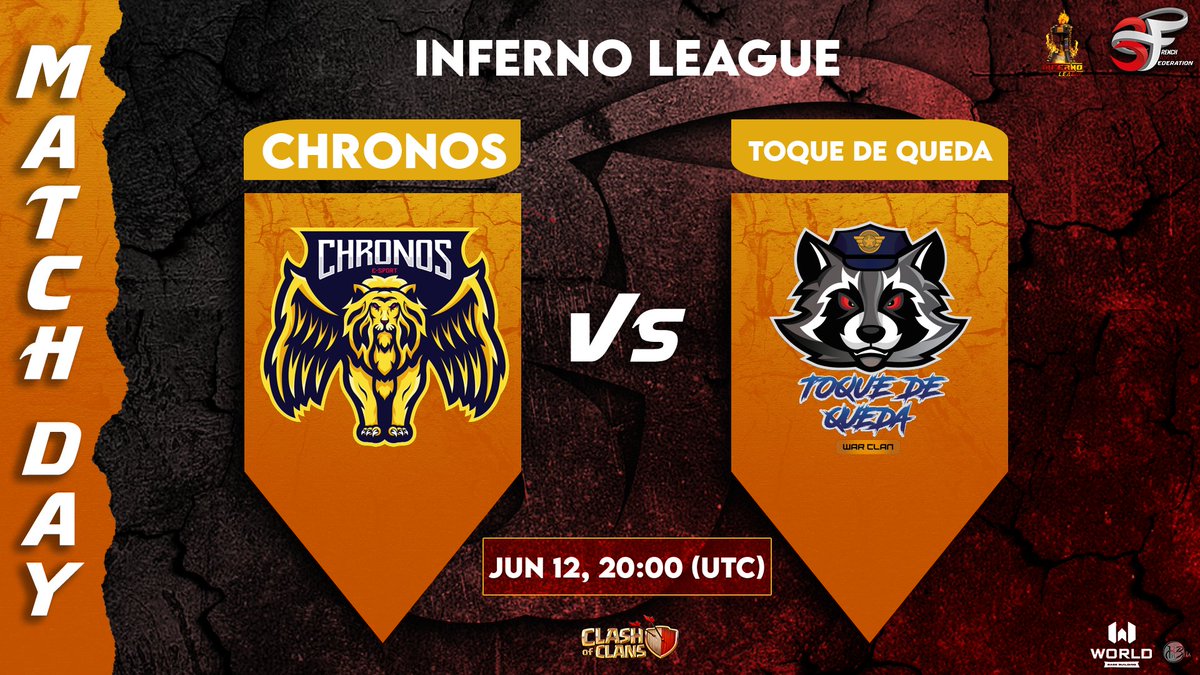 🔥 Don’t miss it! Chronos faces off against Toque De Queda in the Inferno League on June 12th at 20:00 UTC. Get ready for an intense battle! #InfernoLeague #Chronos