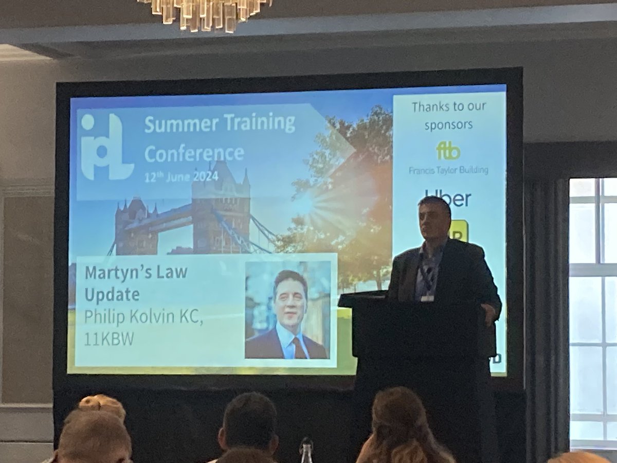 Philip Kolvin KC from <a href="/11KBW/">11KBW</a> is giving us an update on “Martyn’s Law”