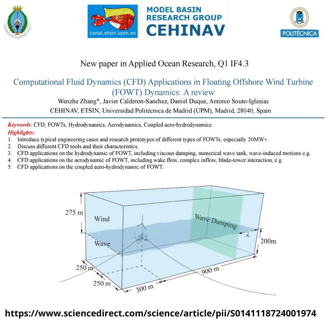 ETSI Navales de la UPM (@etsin_oficial) on Twitter photo Computational Fluid Dynamics (CFD) Applications in Floating Offshore Wind Turbine (FOWT) Dynamics: A review
Wenzhe Zhang, <a href="/calderonsj7/">Javier Calderon</a> , <a href="/ddcampayo/">Daniel Duque</a> y <a href="/ASoutoIglesias/">A. Souto-Iglesias</a> , investigadores de <a href="/cehinav/">cehinav upm</a> de la <a href="/ETSIN_Oficial/">ETSI Navales de la UPM</a> de <a href="/La_UPM/">Universidad Politécnica de Madrid</a>
sciencedirect.com/science/articl…
#etsinavales #cfd #fowt Computational Fluid Dynamics (CFD) Applications in Floating Offshore Wind Turbine (FOWT) Dynamics: A review
Wenzhe Zhang, <a href="/calderonsj7/">Javier Calderon</a> , <a href="/ddcampayo/">Daniel Duque</a> y <a href="/ASoutoIglesias/">A. Souto-Iglesias</a> , investigadores de <a href="/cehinav/">cehinav upm</a> de la <a href="/ETSIN_Oficial/">ETSI Navales de la UPM</a> de <a href="/La_UPM/">Universidad Politécnica de Madrid</a>
sciencedirect.com/science/articl…
#etsinavales #cfd #fowt