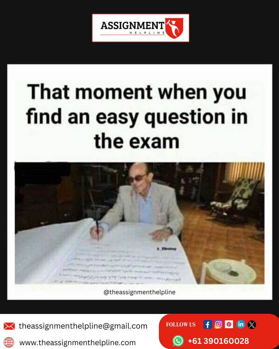 _the_assignment's tweet image. Don&apos;t let assignments be a roadblock to your dreams. Our assignment help is designed to guide you through every challenge. 🚀📖 #DreamBig #assignmentsolutions
👉Get Instant Help! wa.me/+61390160028
#assignmentmemes #assignmenthelp #assignmentwork #assignmentstress