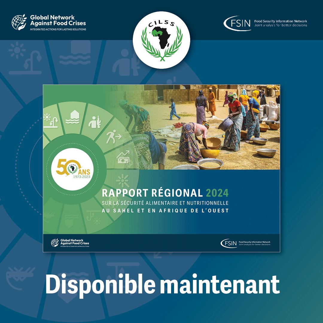 🌍Près de 50 millions de personnes dans 16 pays pourraient faire face à des niveaux élevés d'insécurité alimentaire #aiguë de juin à août 2024.

Rapport Régional sur la Sécurité Alimentaire et Nutritionnelle au Sahel et en Afrique de l’Ouest 2024 #RRSAN
👇
bit.ly/RRSAN2024
