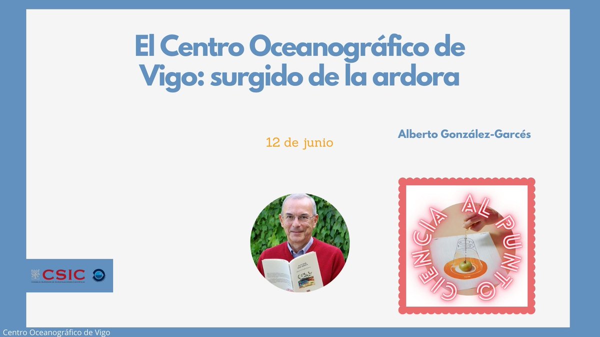 IEOVigo's tweet photo. 🎙️Hoy retomamos nuestra serie de charlas #CienciaAlPunto   

🌊De la mano de Alberto González-Garcés nos hemos sumergido en la historia de #IEOVigo para conocer nuestro pasado, comprender el presente y avanzar hacia el futuro https://t.co/jj66h6BWXh