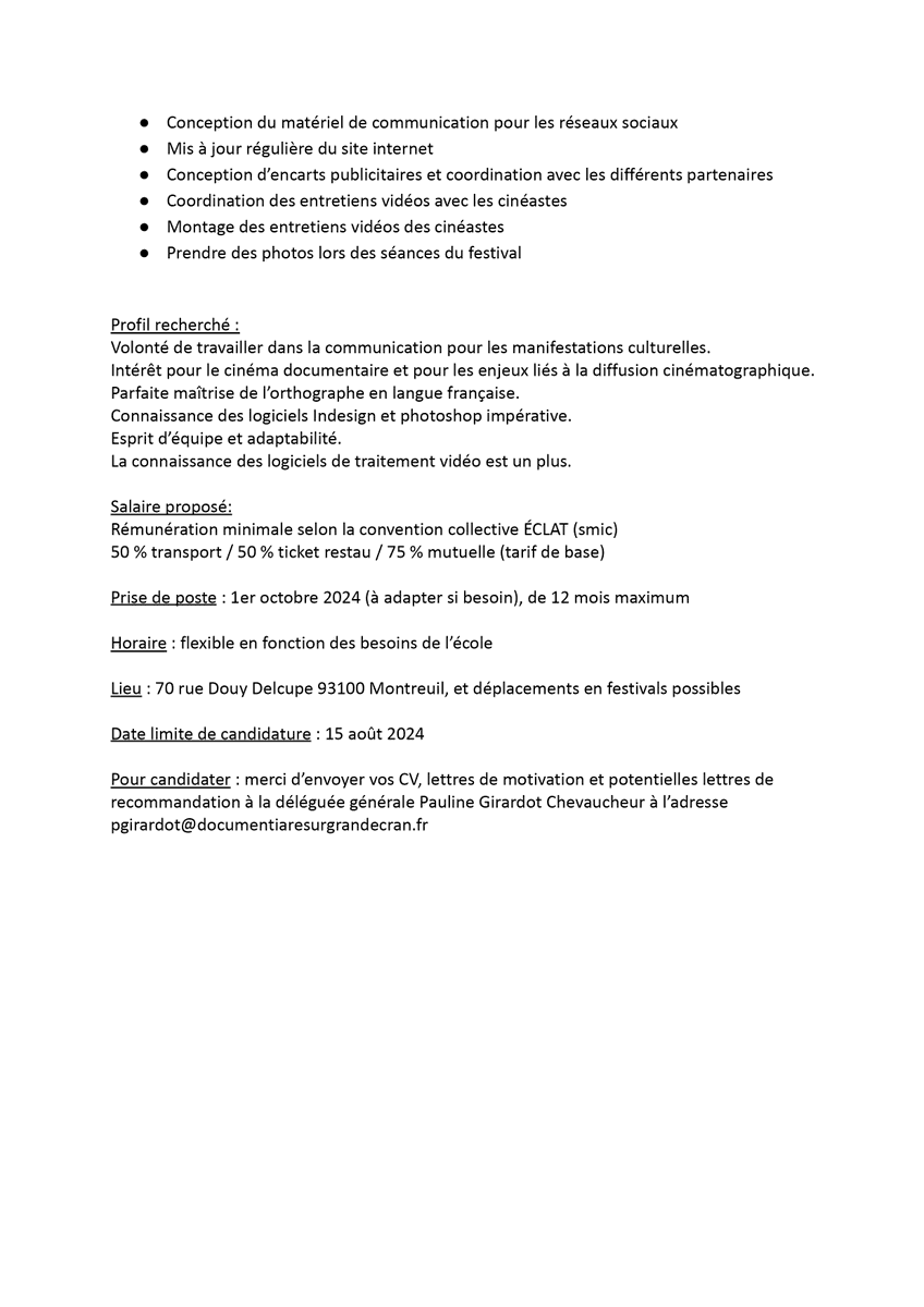 Documentaire sur grand écran tweet media