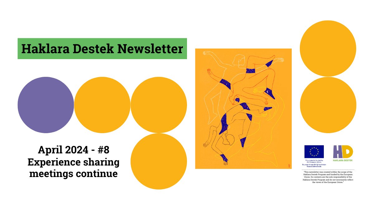 Haklara Destek Newsletter #8 is out in English!

Experience sharing meetings continue. In these meetings, #HaklaraDestek organizations present “best practices” from their respective fields of work.

👉To read: bit.ly/3Xhpqxh
👉 To subscribe: bit.ly/3UhKp1F