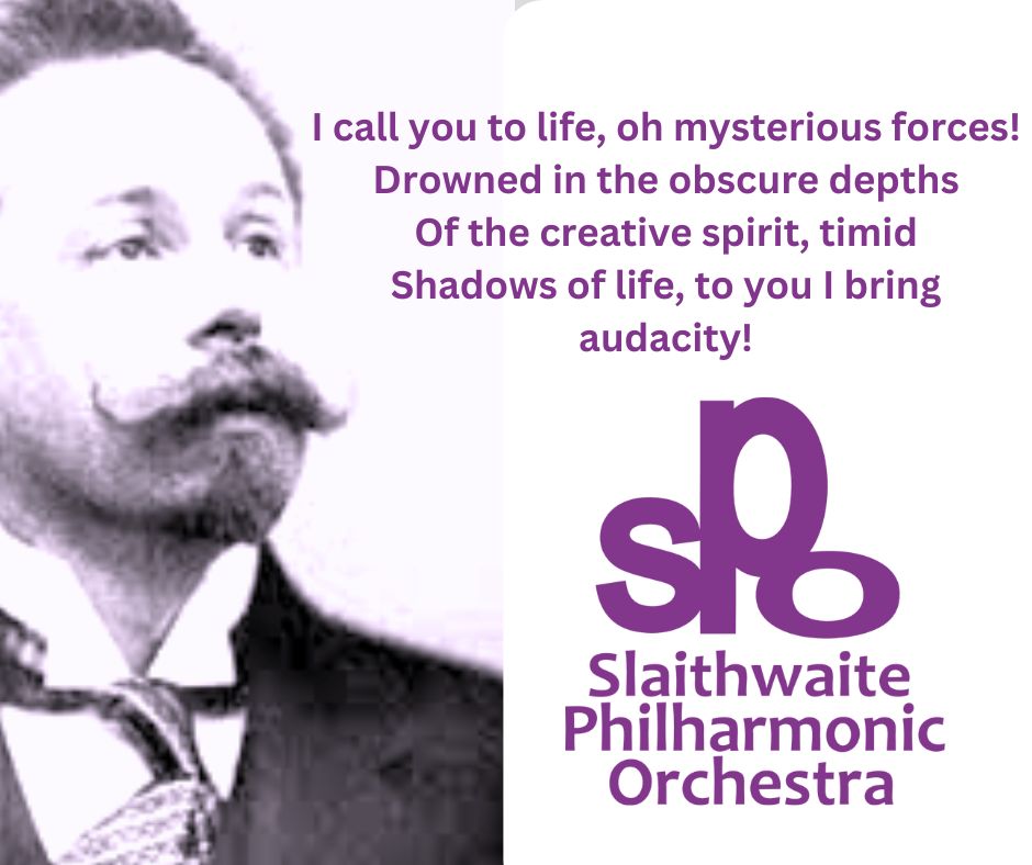 Scriabin's Poem of Ecstasy premiered in New York in 1908. He was a major influence on Stravinsky, who wrote Firebird. Come to Huddersfield Town Hall 730pm on 15th June to hear those influences

ticketing.kirklees.gov.uk/kirkleestownha…

#SPO132 #Scriabin #Slawit #Huddersfield #LiveMusic #Orchestra