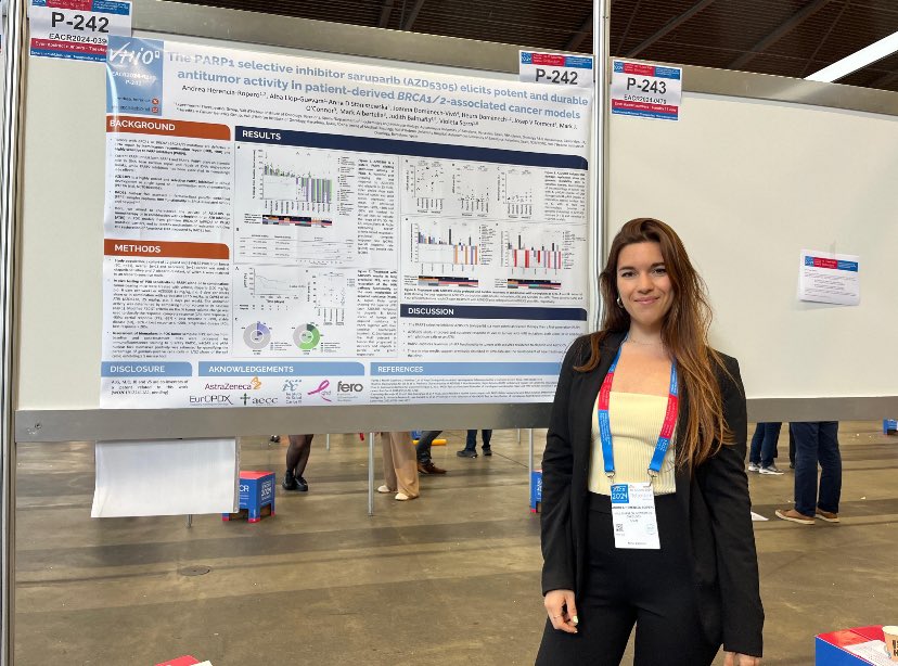 Wonderful to present our work on the new PARP1 selective inhibitor saruparib at the Annual Congress of the European Association of Cancer Research #EACR2024. Always great to hear fascinating talks and network with other researchers 🧬🇳🇱