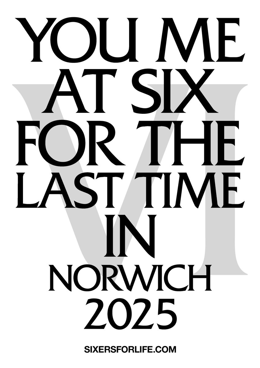 THE FINAL NIGHTS OF SIX. On Sale Now!

<a href="/youmeatsix/">You Me At Six</a> return to The LCR on 25th &amp; 26th February 2025. Get ready to say goodbye Norwich. 

Tickets running low for both dates 

Tue 25th: shorturl.at/h3oTM
Wed 26th: shorturl.at/uN8wq
