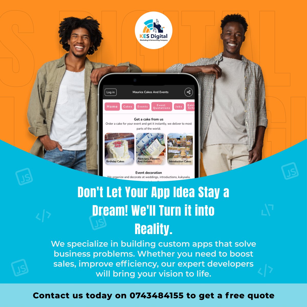 kes_digital's tweet photo. Turn your ideas into powerful apps with KES Digital! π±β¨ From concept to launch, we create custom, secure, and scalable mobile apps for iOS and Android. Contact us today on 0743484155 and let's build something amazing together! #Thiefula #Shifula #hozaambe #Gashumba https://t.co/9bSOsNPrOr