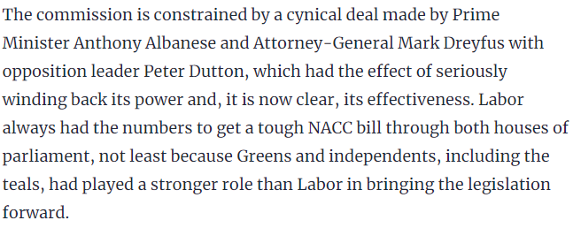 FOIcentric's tweet photo. From Jack Waterford, The Canberra Times #corruption #auspol #NACC https://t.co/ANKvNsL6Qt