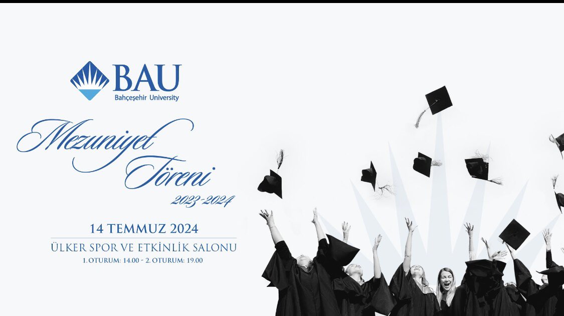 BAUSHMYO's tweet photo. Önemli Duyuru: BAU Sağlık Hizmetleri Meslek Yüksekokulu Mezuniyet Töreni 14 Temmuz 2024 Pazar günü saat 19.00'da başlayacak ikinci oturumda gerçekleştirilecektir.

BAU Mezuniyet Töreni hakkında detaylı bilgi için:

https://t.co/2aiGdjC1us… https://t.co/zzScEUlZgd