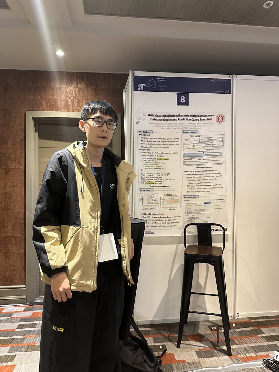 OceanBaseDB's tweet image. 🙌Research team from East China Normal University
@ECNUER and #OceanBase presented a collaborative paper at #SIGMOD2024 @SIGMODConf , introducing #IMBridge, a system that addresses impedance mismatches between #database engines and prediction query execution. 
#MachineLearning