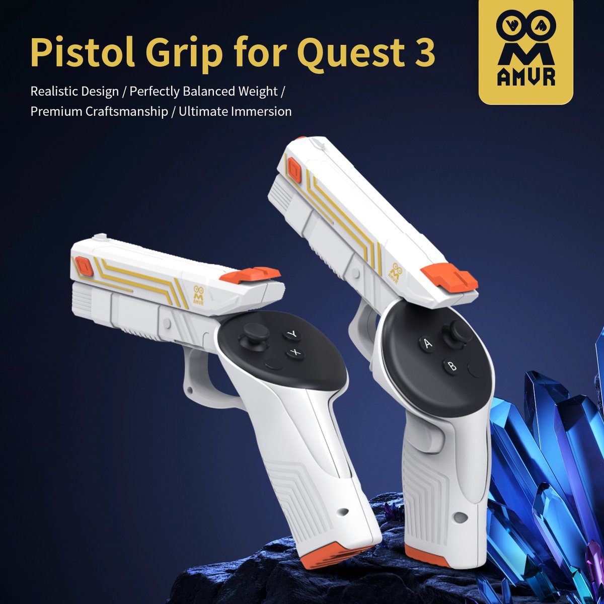 NEW COMING! #AMVRAccessory

Embark on the ultimate gaming journey with the AMVR Pistol Grips for #Quest3 Controllers.🔫

✨Realistic Pistol Design
✨Balanced Weight
✨Easy to Control and Hold
✨Enhanced Shooting Accuracy
✨Durable ABS Material

bit.ly/4b2krUm