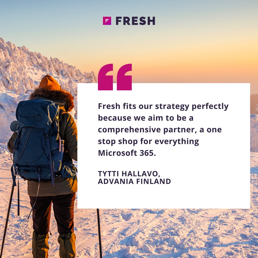 We’re growing 🌱 and we’re looking for like-minded partners to grow with us 🤝
Like <a href="/AdvaniaFinland/">Advania Finland Oy</a>, for example. Find out why they chose to partner with Fresh and how you could too 👇
eu1.hubs.ly/H09s31s0
#FreshPartner #PartnerStory #SharePointIntranet
