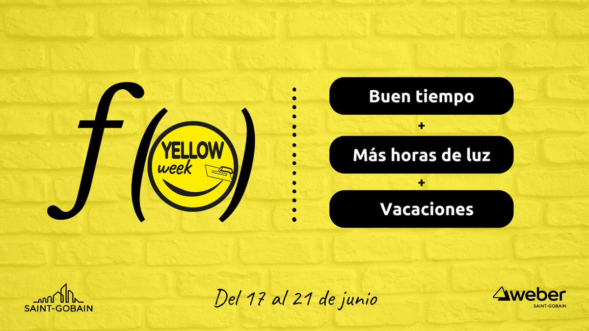 SGweberES's tweet image. El 20 de junio es el #YellowDay, el día más feliz del año debido a variables como el clima, las horas de luz o el inicio de las vacaciones.

Desde Weber, nos encanta esta idea y hemos querido sumarnos por 5º año consecutivo en la #YellowWeek👏🏻

#MakingTheWorldABetterHome