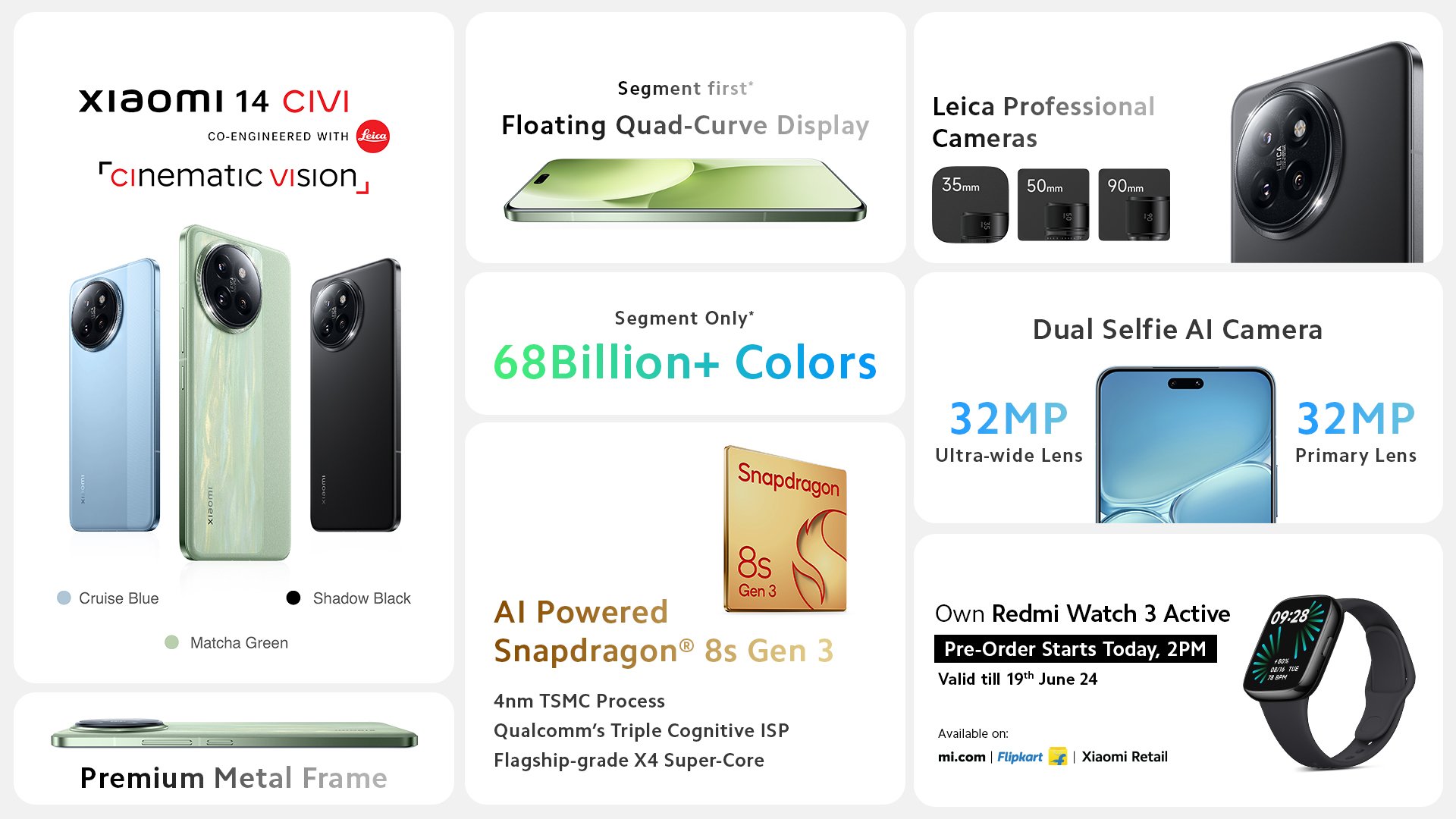 Xiaomi 14 Civi launched in India here top 5 feature and price