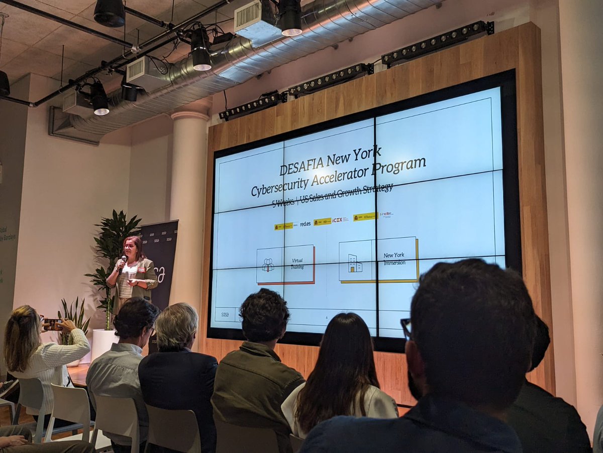 INCIBE's tweet photo. 📣 Celebramos el #DemoDay de las empresas españolas de #ciberseguridad que participan en el @ProgramaDesafia #NuevaYork 🗽: @EnthecSolutions, @shaadow_io, @nymizglobal, @One_eSecurity y @redborder 👏.

🔎 Más info: https://t.co/TObFXQbTgD

@ICEX_ @redpuntoes #NextGenerationEU https://t.co/bppxrpaDVs