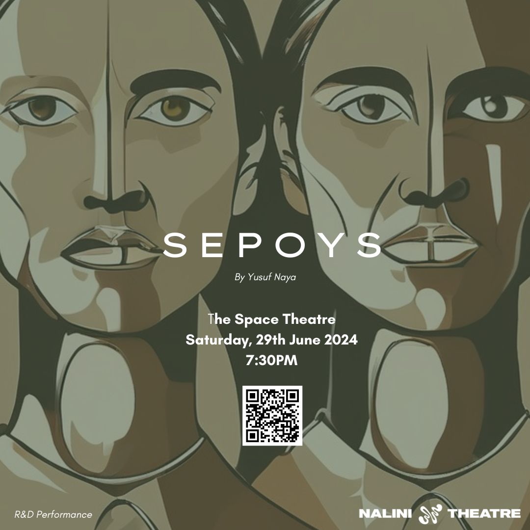 NaliniTheatreco's tweet photo. ANNOUNCEMENT!
Follow the story of two young lovers, Rani &amp; Benoy, as they nagivate identity, love and duty during British Rule in India in Nalini's new production, Sepoys by Yusuf Naya. 🎉

Full South Asian cast. Q&amp;A. Don't miss out!
Get your tickets NOW!

https://t.co/PwmK397Ol0 https://t.co/L3O5TaifGH