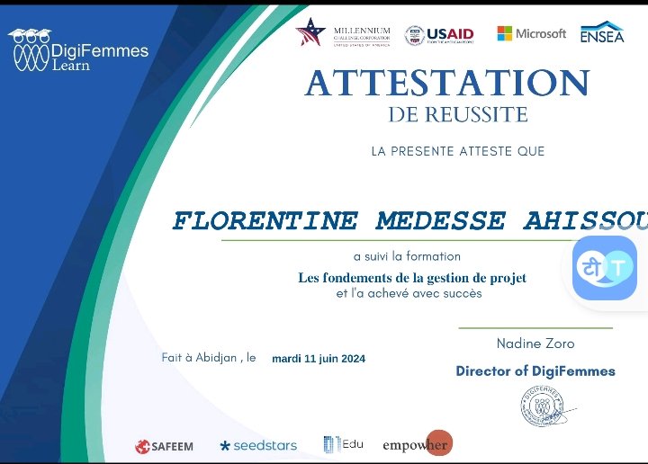Florent1Ahissou's tweet image. Cours sur les fondements de la gestion de projet Digifemmeslearn 

linkedin.com/posts/ahissou-…
#Digifemmes
#Digifemmeslearn
#Millenniumchallengecorporation
#Usaid
#Microsoft
#Ensea
#Safeem
#Seedstars
#Edu
#Empower