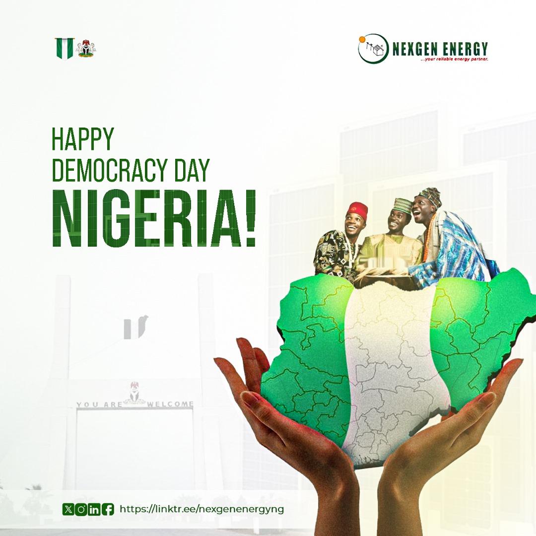 Nexgenenergyng's tweet image. Today, we celebrate our democracy and the unity that binds us together.

Let us continue to work together towards a brighter future for all. Happy Democracy Day, Nigerians!

#NexgenEnergy
#Techfine
#NigerianDemocracyDay
#June12