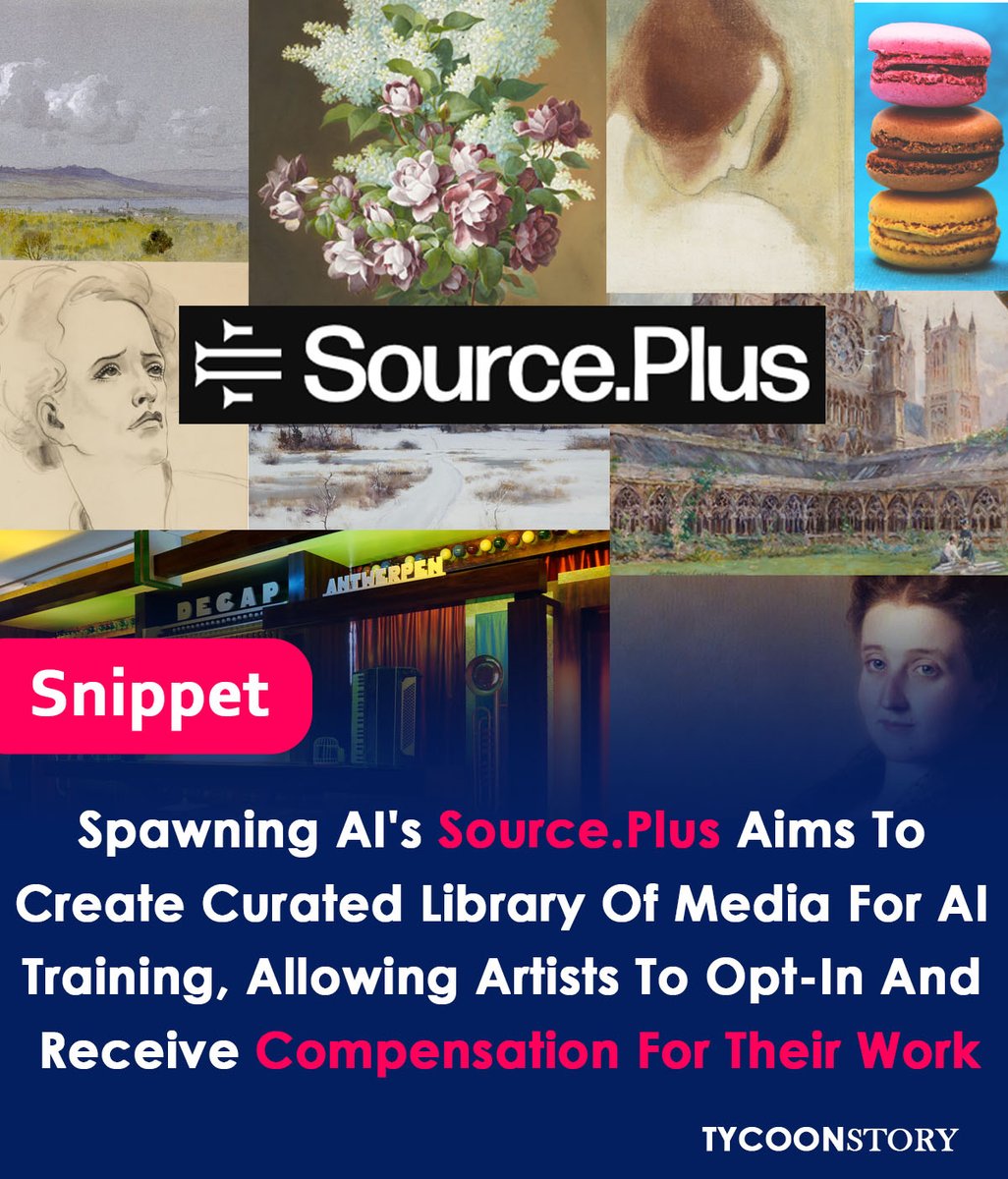 TycoonStoryCo's tweet image. Spawning AI Aims for Ethical AI Training with Artist-Friendly Data Platform Source. Plus
#SpawningAI #SourcePlus #AITrainingData #GenerativeAI #CreativeCommons #PublicDomain #EthicalAI #AIArt #ArtistRights #CreativeEconomy #AIForArtists @spawning_ 
tycoonstory.com