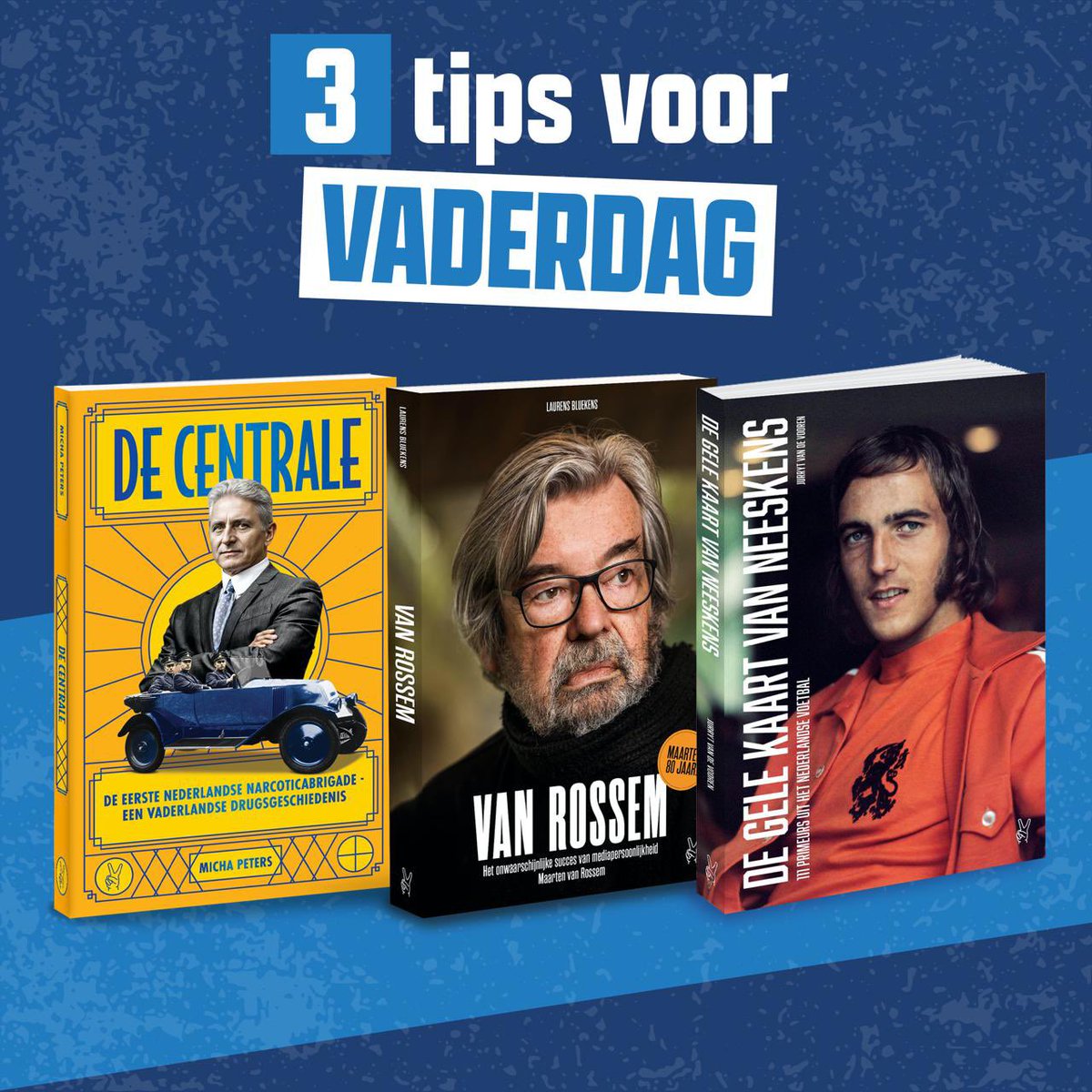 Vesper Publishing ✌️ (@vesperpub) on Twitter photo Onze tips voor #Vaderdag:
👮🏻♂️ De Centrale - <a href="/PetersMicha/">Micha Peters</a>
🧔🏻 VAN ROSSEM - <a href="/maartenpodcast/">Maarten van Rossem</a>
⚽️ De gele kaart van Neeskens - <a href="/jRRT/">Jurryt van de Vooren</a>
Nu met maar 9% btw te koop in de boekwinkel en in onze webshop: vesperpublishing.nl Onze tips voor #Vaderdag:
👮🏻♂️ De Centrale - <a href="/PetersMicha/">Micha Peters</a>
🧔🏻 VAN ROSSEM - <a href="/maartenpodcast/">Maarten van Rossem</a>
⚽️ De gele kaart van Neeskens - <a href="/jRRT/">Jurryt van de Vooren</a>
Nu met maar 9% btw te koop in de boekwinkel en in onze webshop: vesperpublishing.nl