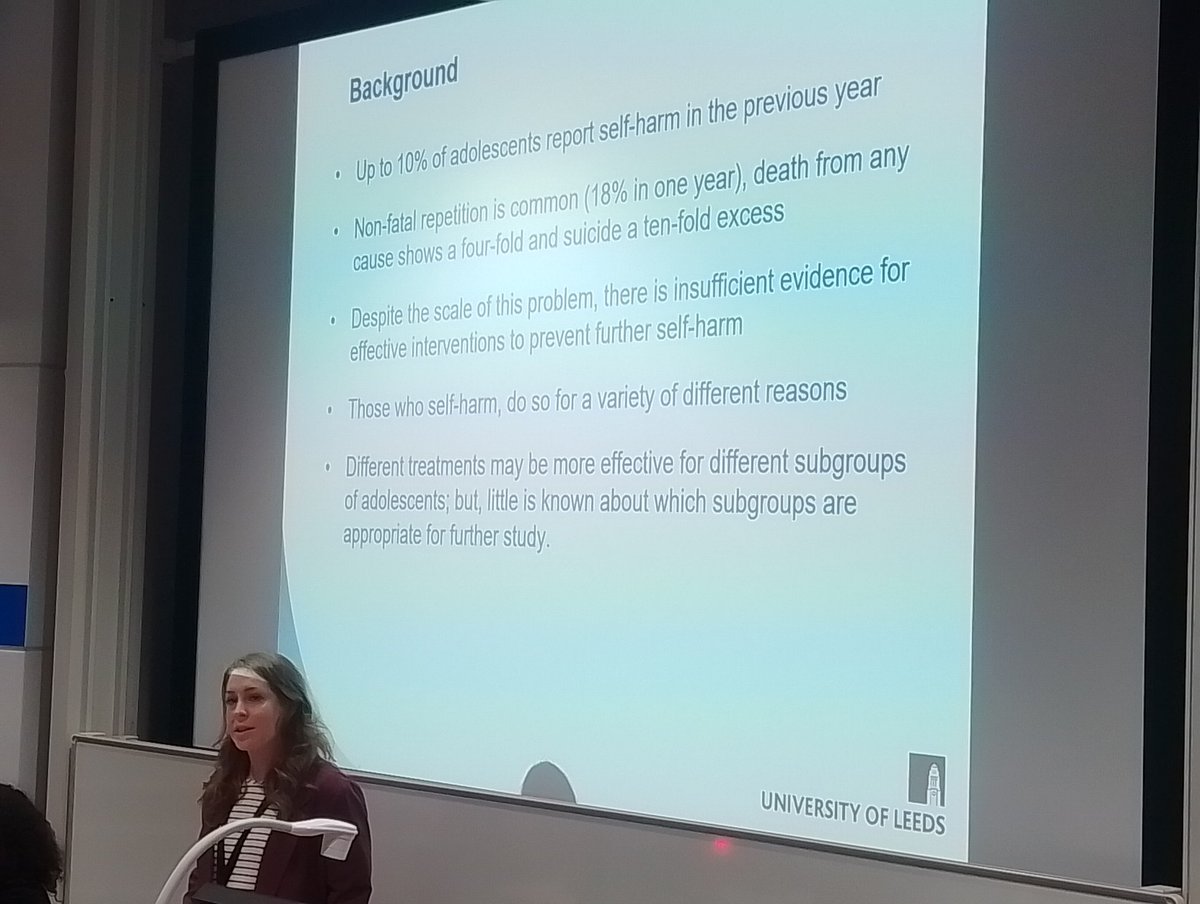 Following a brilliant opening keynote from Prof Elelwani Ramugondo (Cape Town), a panel on suicide and self-harm, starting with paper by Alex Wright-Hughes (Leeds) on self-harm in adolescents @HorizonsLeeds @WUNetwork <a href="/LIMHRN/">Leeds Interdisciplinary Mental Health Network</a>