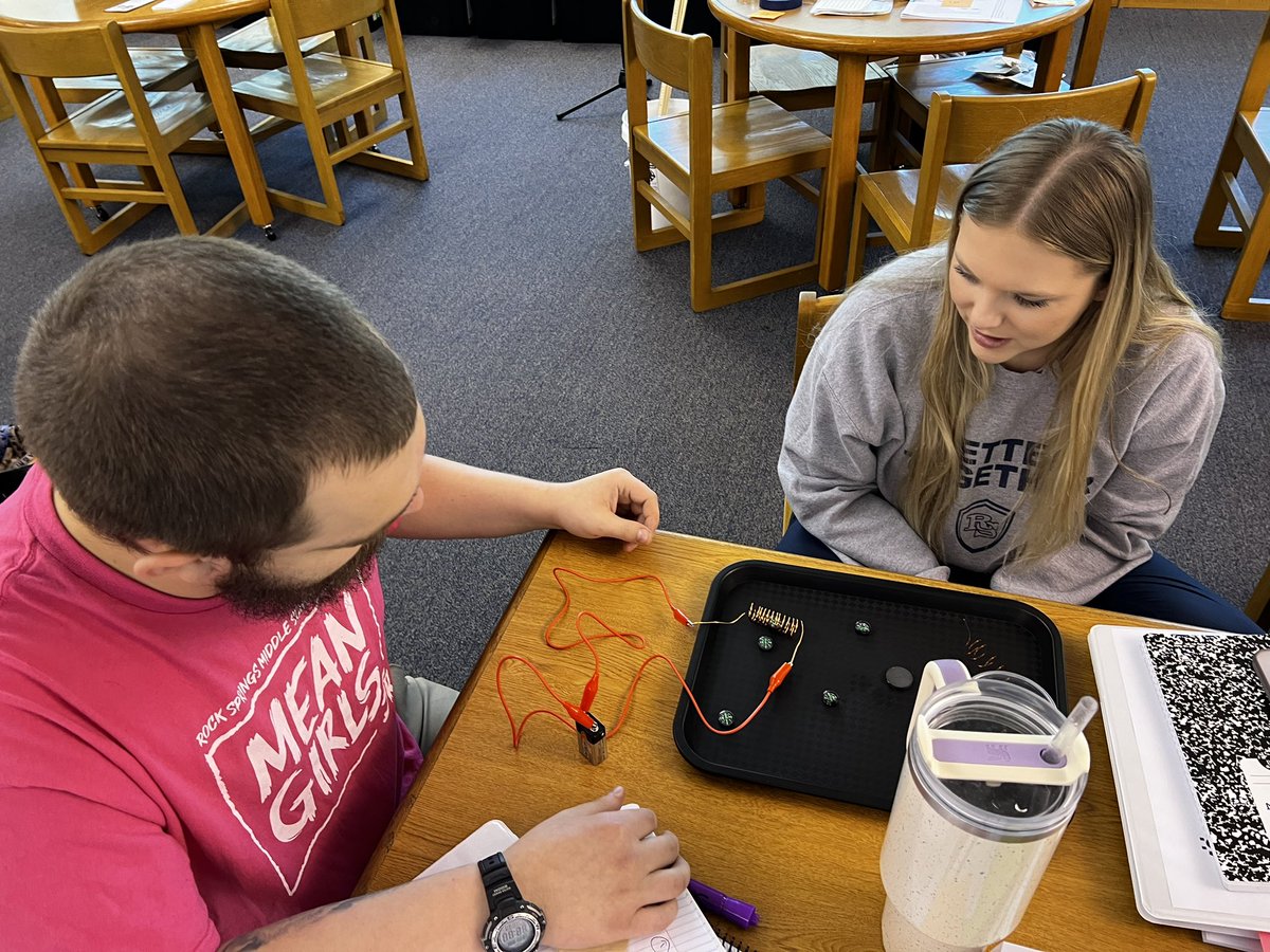 Day 2 of the 8th grade Science Storyline Summer Institute didn’t disappoint! Teachers analyzed and had rich conversations around elicit, probe, &amp; challenge questions, and we figured out more science ideas to help make sense of our speaker phenomenon. <a href="/rucoschools/">Rutherford County Schools</a> <a href="/OpenSciEd/">OpenSciEd</a>