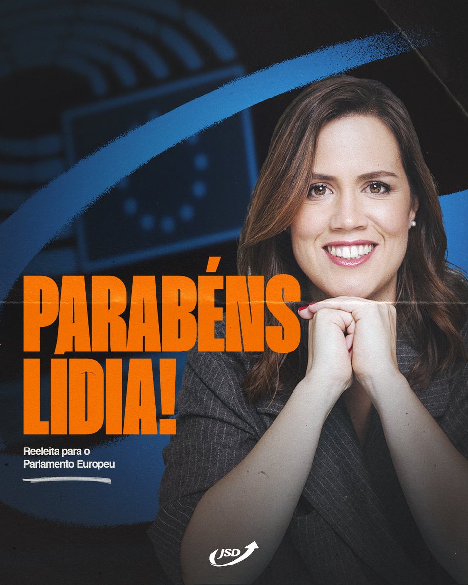 🇪🇺 Parabéns <a href="/lidiafopereira/">Lídia Pereira</a> , reeleita Deputada ao Parlamento Europeu. 

🙌🏼 Na JSD, estamos muito orgulhosos do trabalho da Lídia e ansiosos para continuar a ver os seus esforços a trazerem verdadeiras mudanças positivas para Portugal e a Europa.

#AD #PSD #JSD #Europeias2024