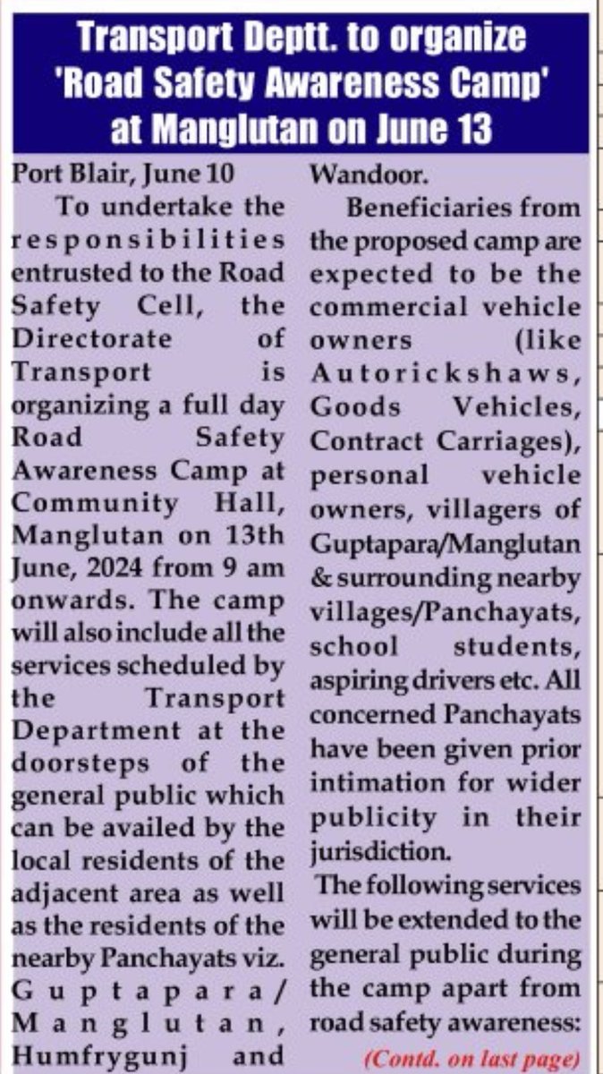 Transport Dept. A&N Islands tweet media