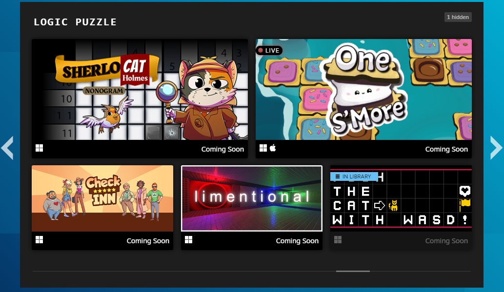 My indie game and 3 of its #NextFest categories!

💛Story Rich Puzzle
💛Minimalist Puzzle
💛Logic Puzzle

🐱✨🫶

#SteamNextFest #indiegame
