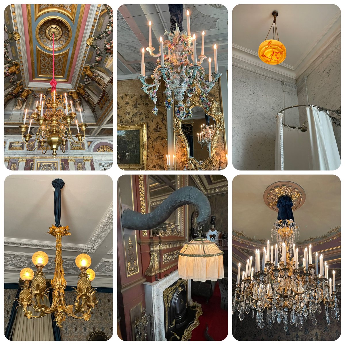 baarghoes's tweet photo. De uitbundige lampen in @paleishetloo zijn een bezienswaardigheid op zich. Met als meest bizarre die met olifantslurf. https://t.co/w40tKg8Svx