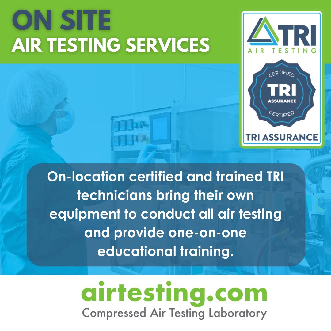 TRIAirTesting's tweet photo. We make compressed air and pure gas testing easy. 
https://t.co/CoZomVE7Zg

#QualityAssurance #FDA #GMP #HACCP #PCQI #SQF #Food #beverage #Manufacturing #diving #pharma #airtesting #TRI #certified #airquality #fire #commercial #SOP https://t.co/z2b6bAkPS3