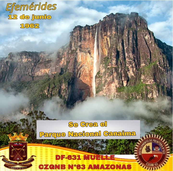 Efemérides//🇻🇪
#12Jun  1962 Se crea el Parque Nacional Canaima.