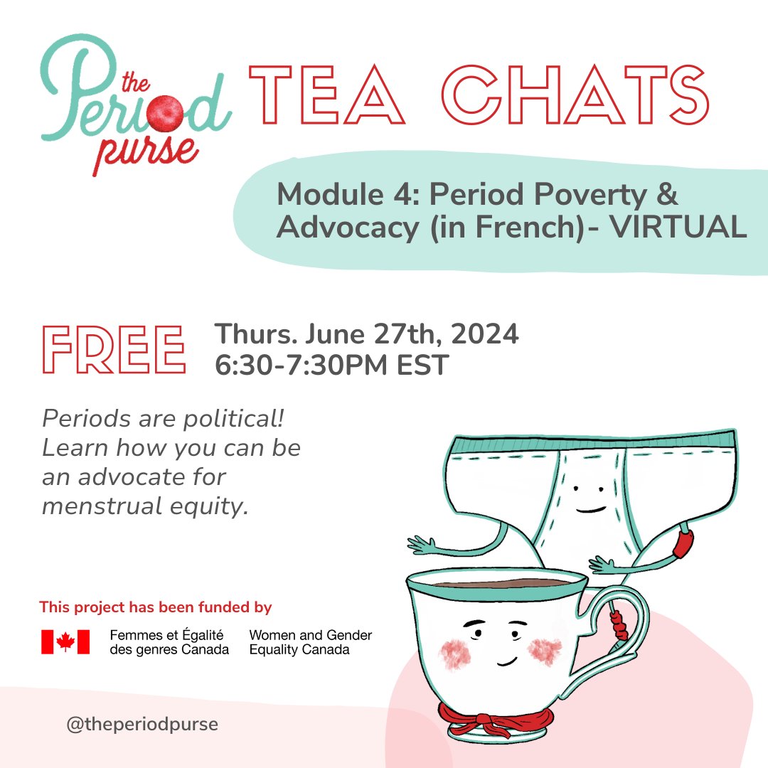 Inspirez-vous et joignez-vous à nous pour notre formation virtuelle sur l’équité menstruelle pour apprendre comment vous pouvez faire partie de la défense de l’équité menstruelle dans votre communauté. 🩸🫂 

t.ly/RZr1o 
___________
This presentation is in French.