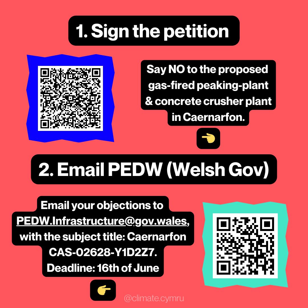 The people of Caernarfon Lân are opposing a Peak Gas Plant and a Concrete Facility in their community📣🏭❌

Your actions now can support them! 

Find out how to make your voice heard and a clean, green future free from fossil fuels possible 👉 buff.ly/3KM1afb