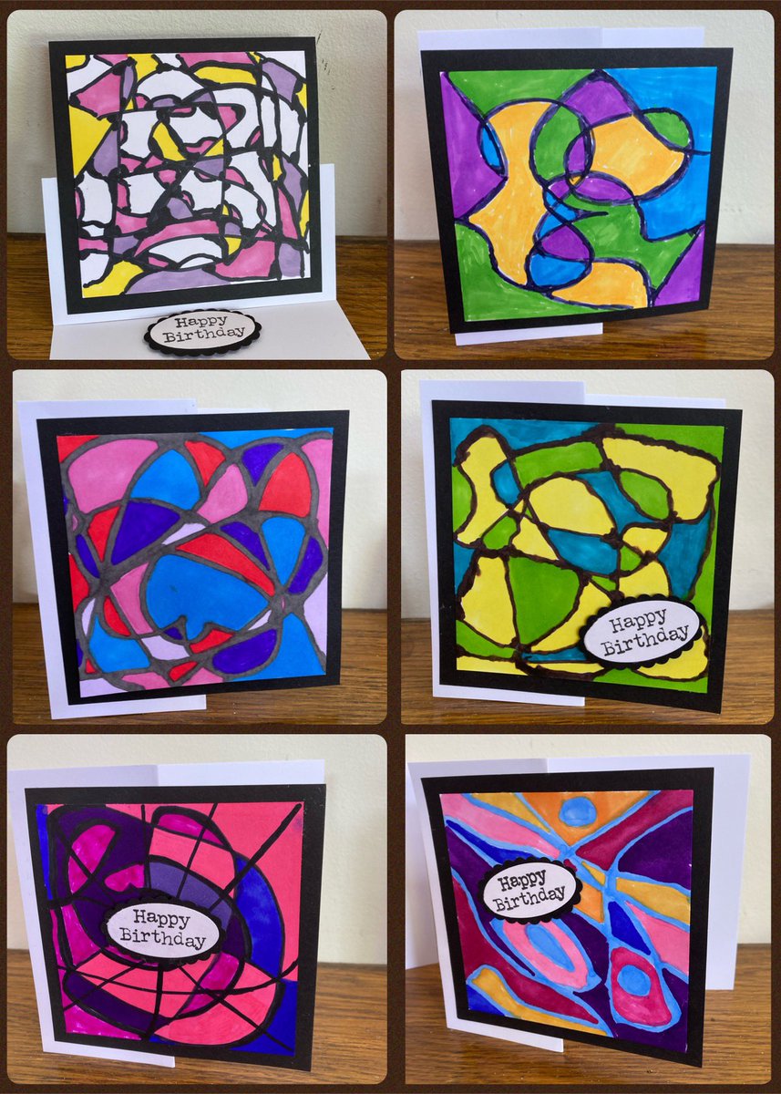 Budding artists at our Craft Group created these beautiful cards <a href="/Fairclosecentre/">Fair Close Centre</a> 
#Newbury 
#ArtsforHealth