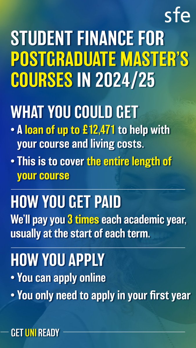 Postgraduate Masters Loan applications are expected to open by the end of June!

Find out everything you need to know before applying: gov.uk/masters-loan
