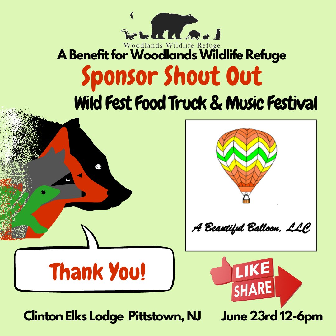 COUNTDOWN to WILD FEST!  Ready to have a wild good time?! 

Shout-out to  event sponsor: A Beautiful Balloon balloon-rides.com

See our full list of sponsors and full event details at wild-fest.org 

 #WildFest #WildGoodTime  #OutdoorEvent #CommunityEvent