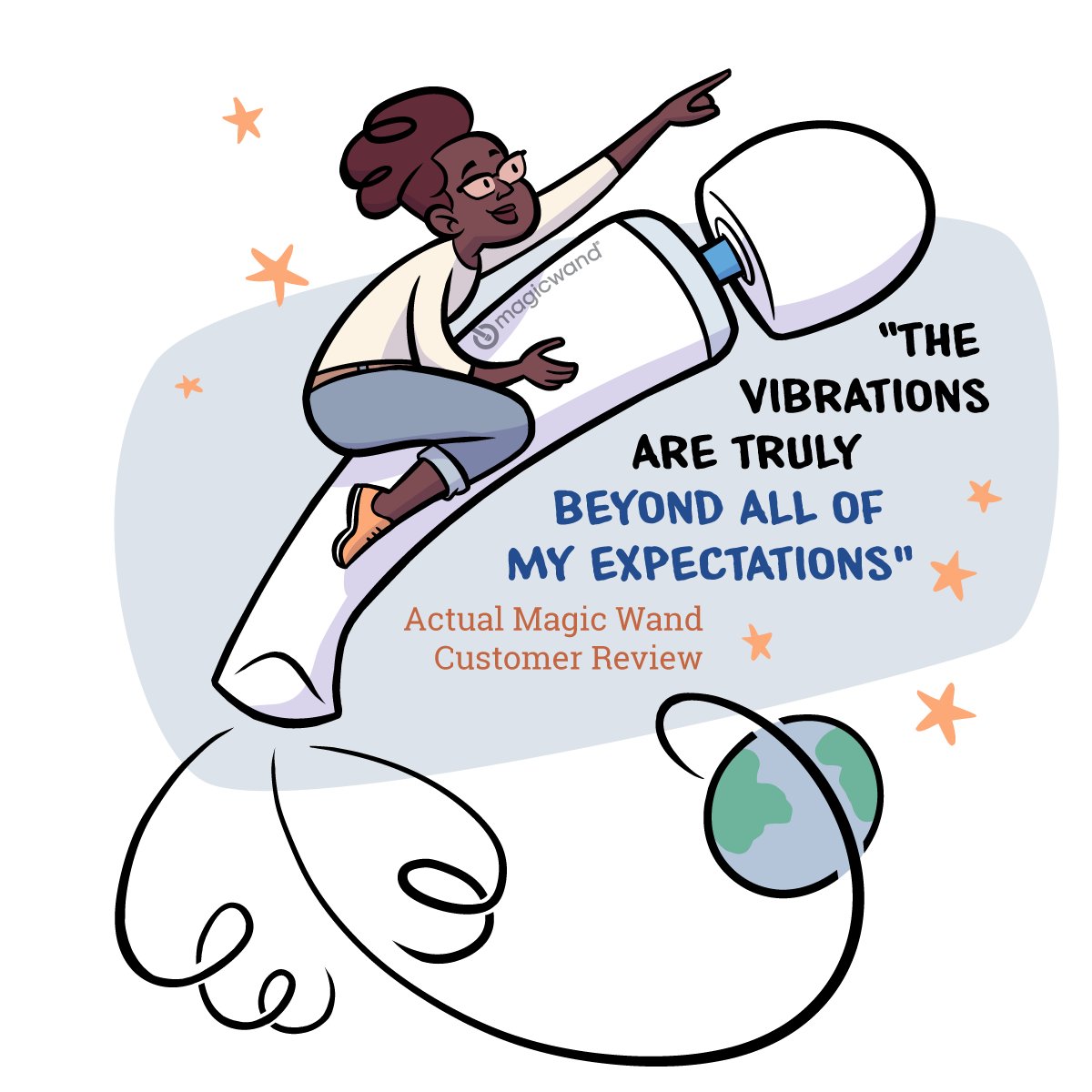 We are squealing over these <a href="/OhJoySexToy/">Oh Joy Sex Toy</a> illustrations of real #truemagicwand customer reviews!  When Erika &amp; Matthew showed us their illustrations, we were obsessed. We all knew Magic Wand reviews had to be brought to life in this way and no one better to do it than those two!