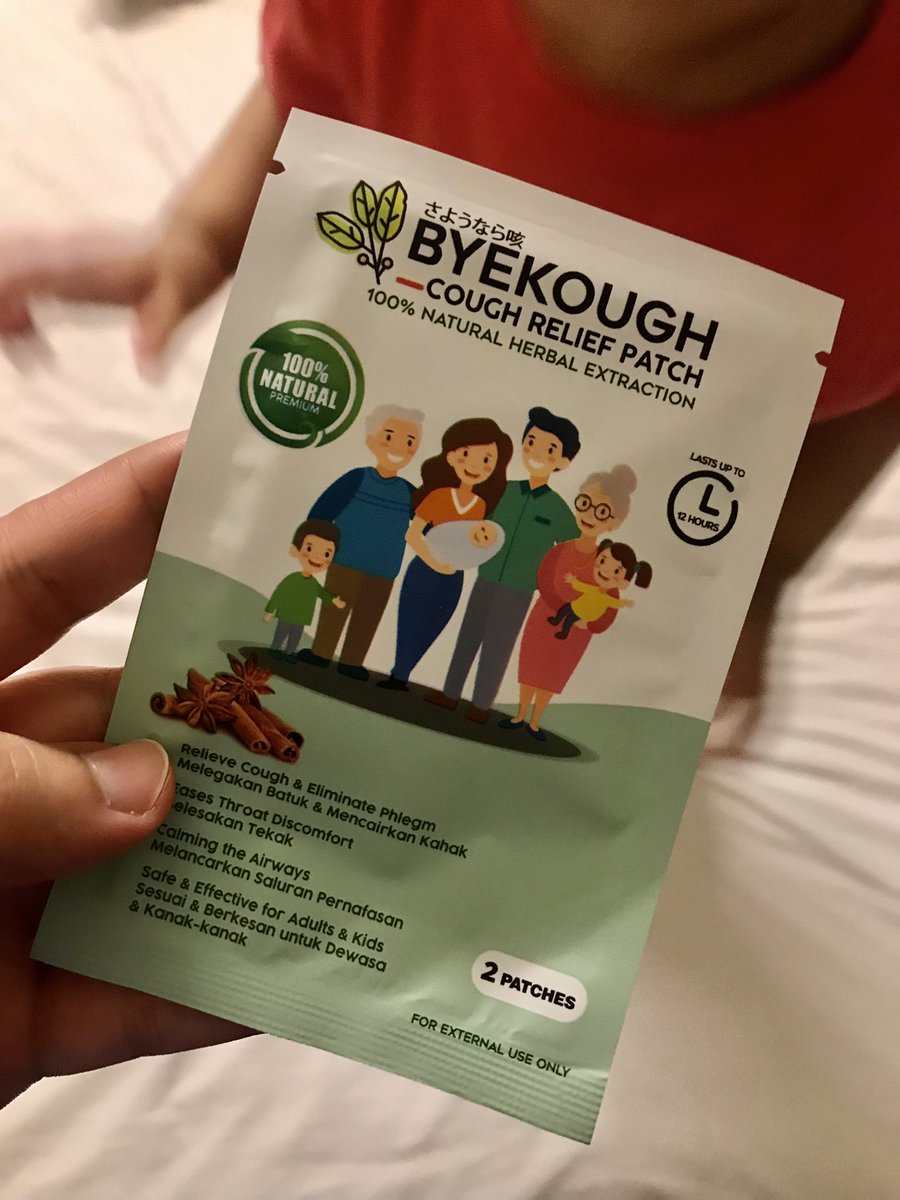 amieraardilla's tweet photo. Haritu anak batuk tgh malam sampai muntah. Pegi klinik, Dr kata batuk kering. Takde kahak. Dia tak selera makan, sah ada radang tonsil. Tp tak teruk.

Utk batuk tu dpt this patch. Berkerut jgk lah kening mulanya. Pakai ajelah kan dah Dr bagi. And guess what? https://t.co/g7spvKswfl