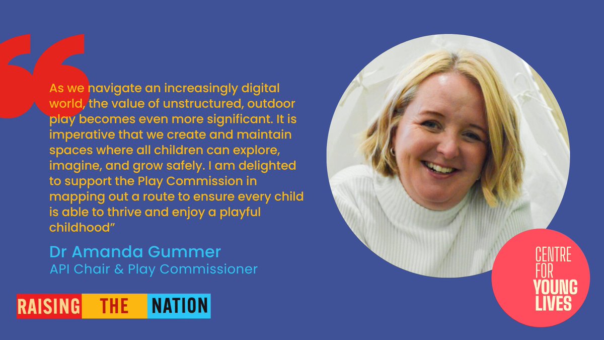 CfYoungLives's tweet image. Thanks to our team of expert commissioners for agreeing to support our #PlayCommission with their experience and knowledge. 

We're delighted @DrAmandaGummer will be joining our panel.
