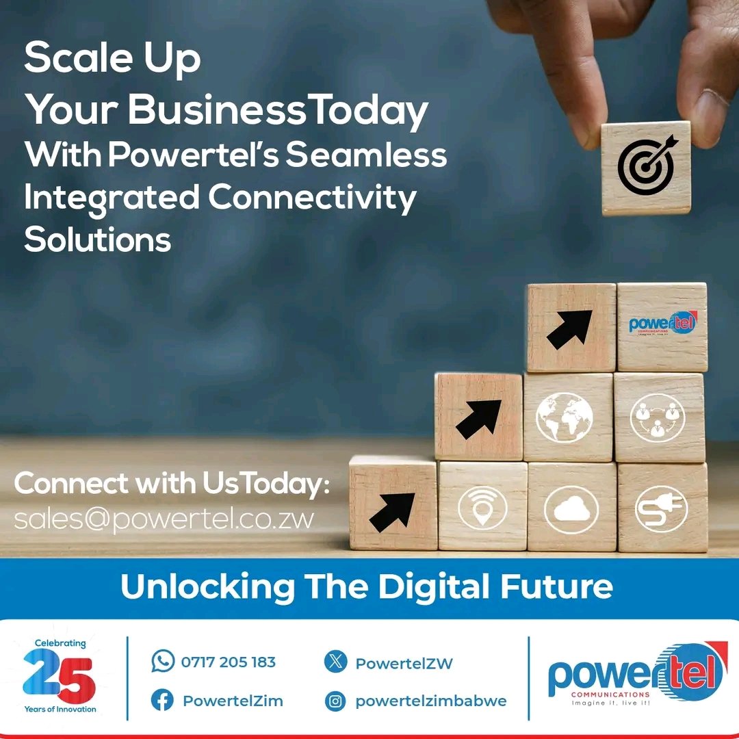 PowerTelZW's tweet photo. Ready to take your business to new heights? Look no further! Powertel offers seamless and innovative connectivity solutions designed to elevate your operations and propel your growth. 📈🌟
#UnlockingTheDigitalFuture https://t.co/N2Uu1H7uyP
