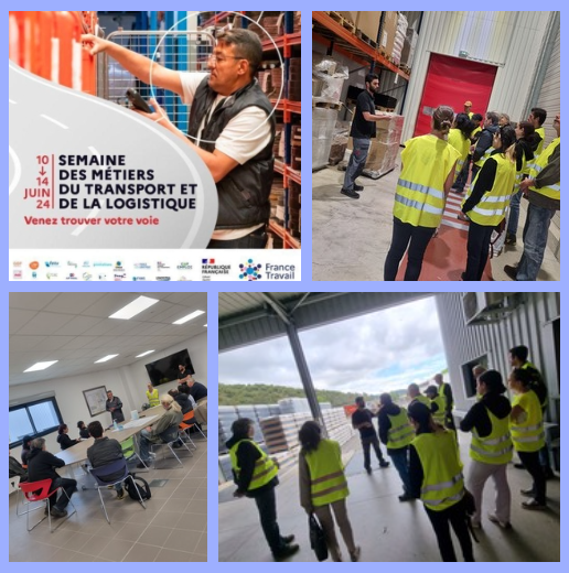 Semaine des métiers du transport et de la logistique. Visite de l'entreprise "Limoux Conditionnement" en présence de demandeurs d'emploi avec découverte des métiers et nombreux échanges sur les formations et l'offre de service de France Travail pour favoriser les recrutements.